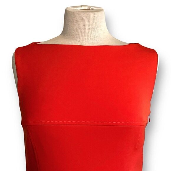 Ralph Lauren Black Label Womens Dress Sz 8 Orange Stretch Wool Sheath USA Made - Picture 4 of 13